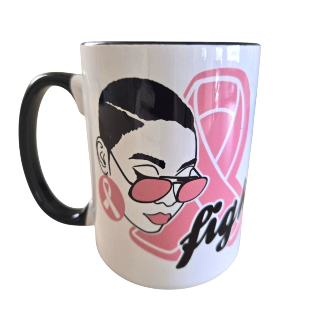 🌴3/$10 NIB Pink ribbon mug